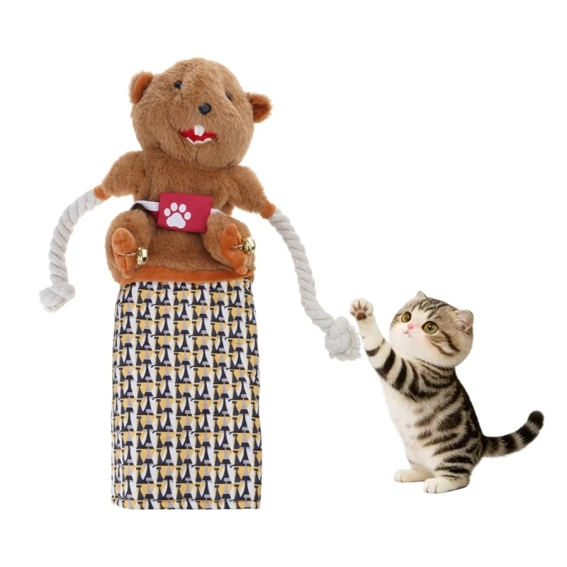 Pet Glove Toy with Mouse Design for Indoor Wrestling Game Encourages Family Interaction Entertainment Fun Activity Y5GB