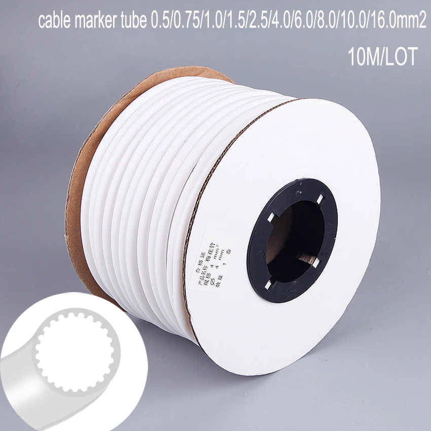 10M/Roll 1.5mm2 PVC 3mm ID White Handwriting Ferrule Printing Machine Number Plum Tube Wire Sleeve Blank Cable Marker