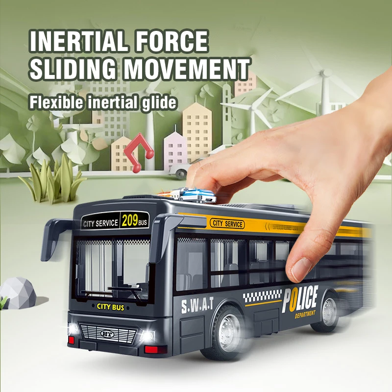 Double Decker Bus Sightseeing Model Pull Back Vehicles Toy Die Cast Pull Back Vehicles Collectible Light Music Cars for Boys