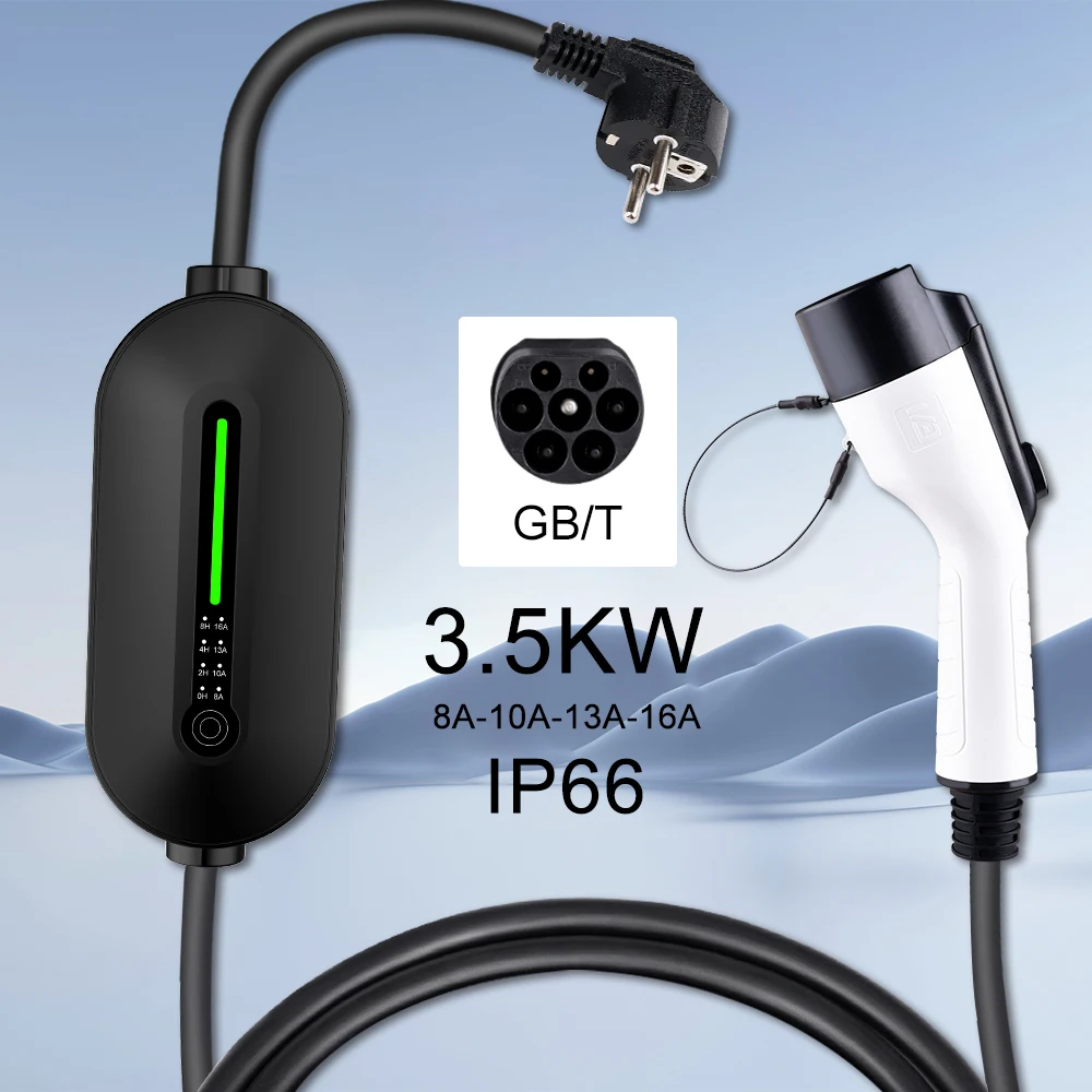 JDMEX Portable EV Charger Type2 Type1 GBT 3.5KW Charging Station 16A Adjustable Current Fast Charging for Electric Car