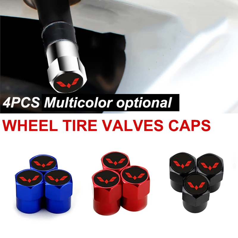 4PCS Wuling Pattern Car Wheel Tire Valve Caps Tyre Stem Aluminum Alloy Dustproof Cover Wheel Decor For Wuling Automobile