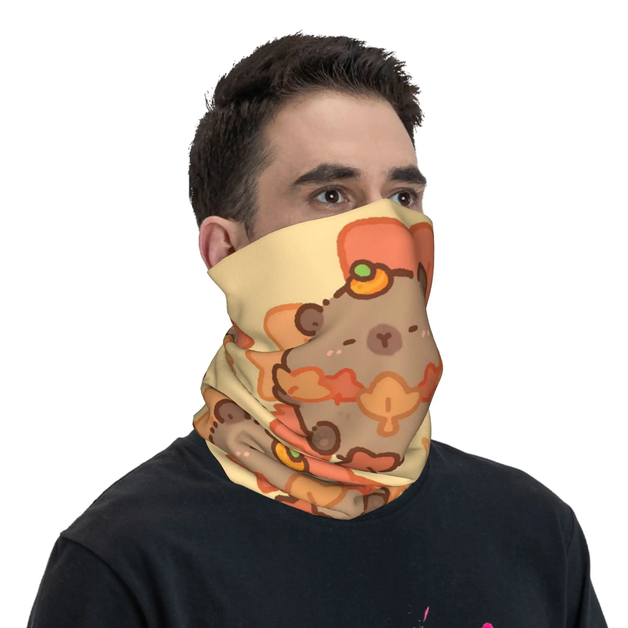 Capybara Bandana Halstuch, bedruckter Gesichtsschal, warmer Fahrradschal, Radfahren, Unisex, Erwachsene, Winter