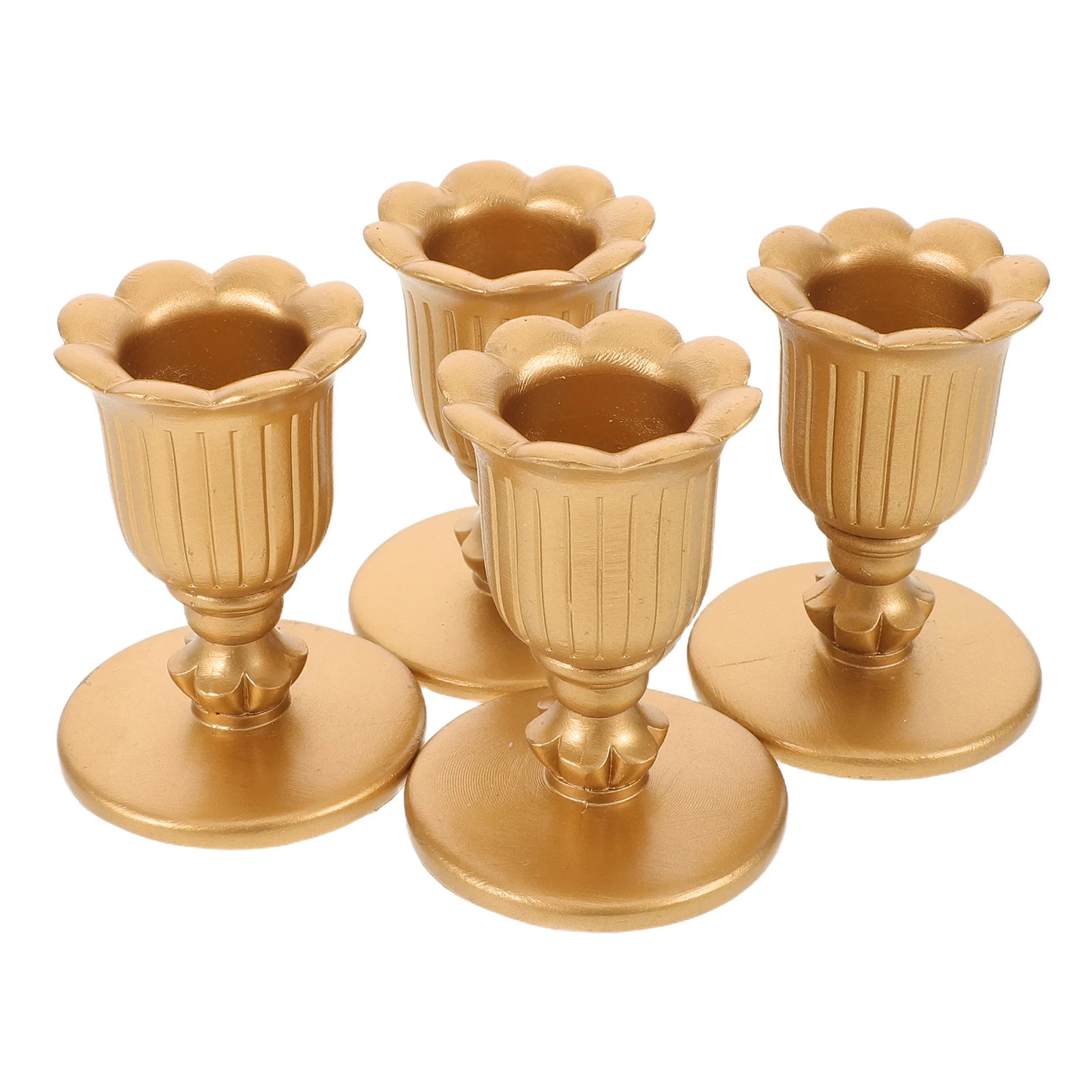 

4Pcs Gold Taper Holders Sturdy Base Tapered Design Luxury Candlestick Holder for Weddings Holidays Romantic Events
