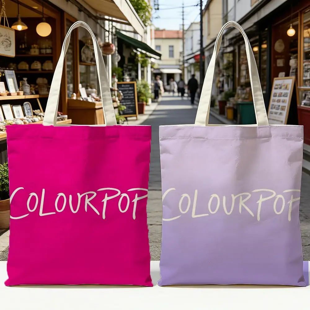 Bolsas de Almacenamiento ColourPop, Bolsa de Compras Reversible y Lavable con Asas Blancas, para Uso Diario en la Escuela y el Mercado
