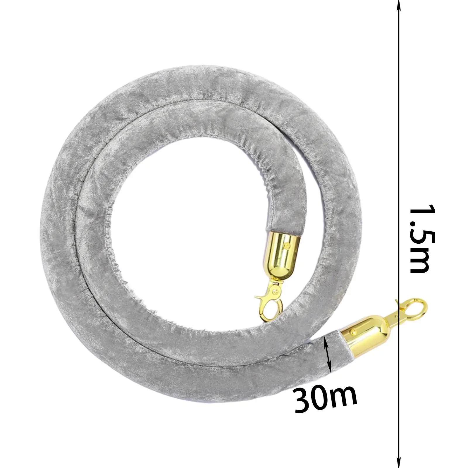 1Pcs Queue Line Barrier Rope 1.5M Velvet Playground for Movie Theaters Hotel