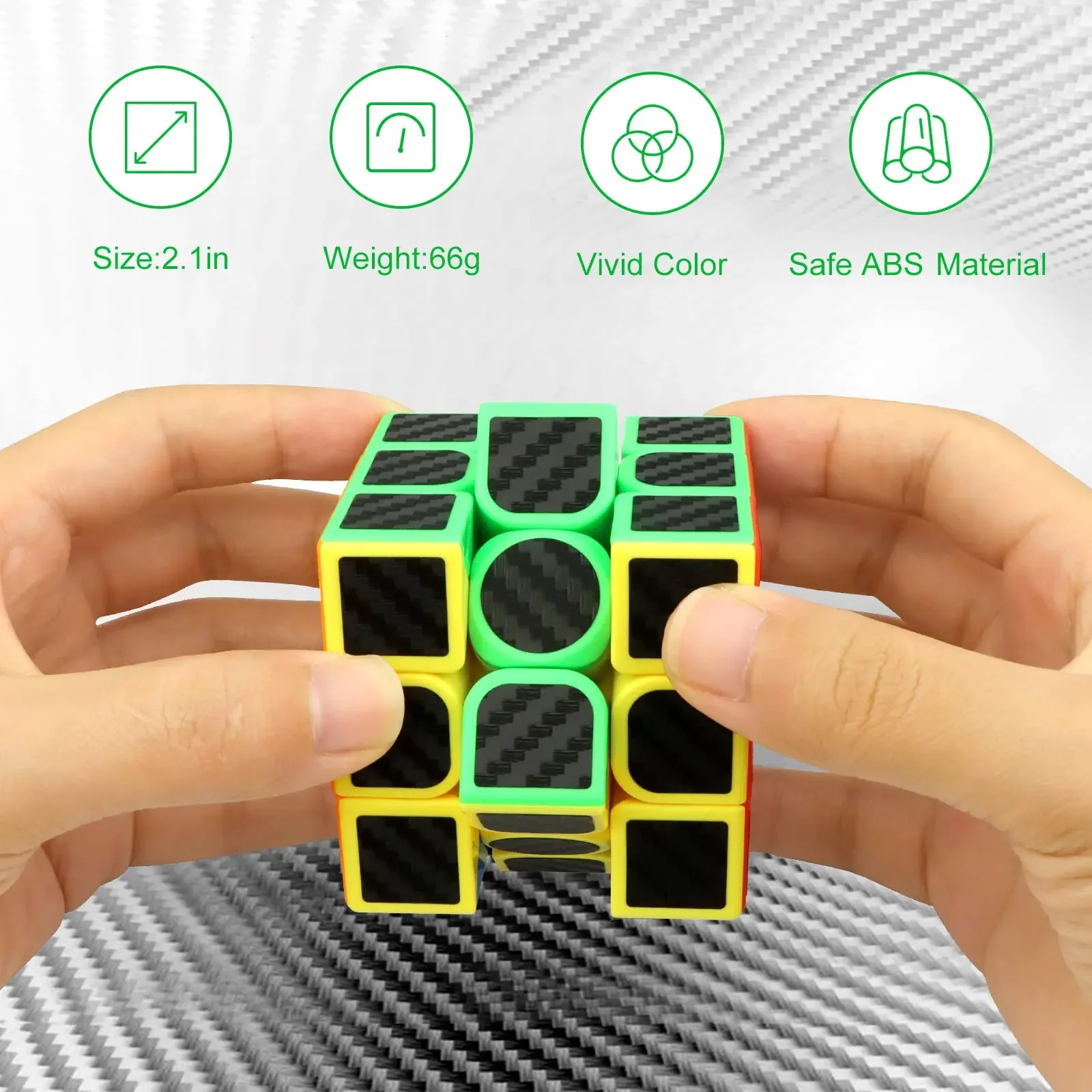 SENGSO Speed Cube 3x3 Carbon Fibre Sticker Magic Cube Profession Puzzle Fast & Professional