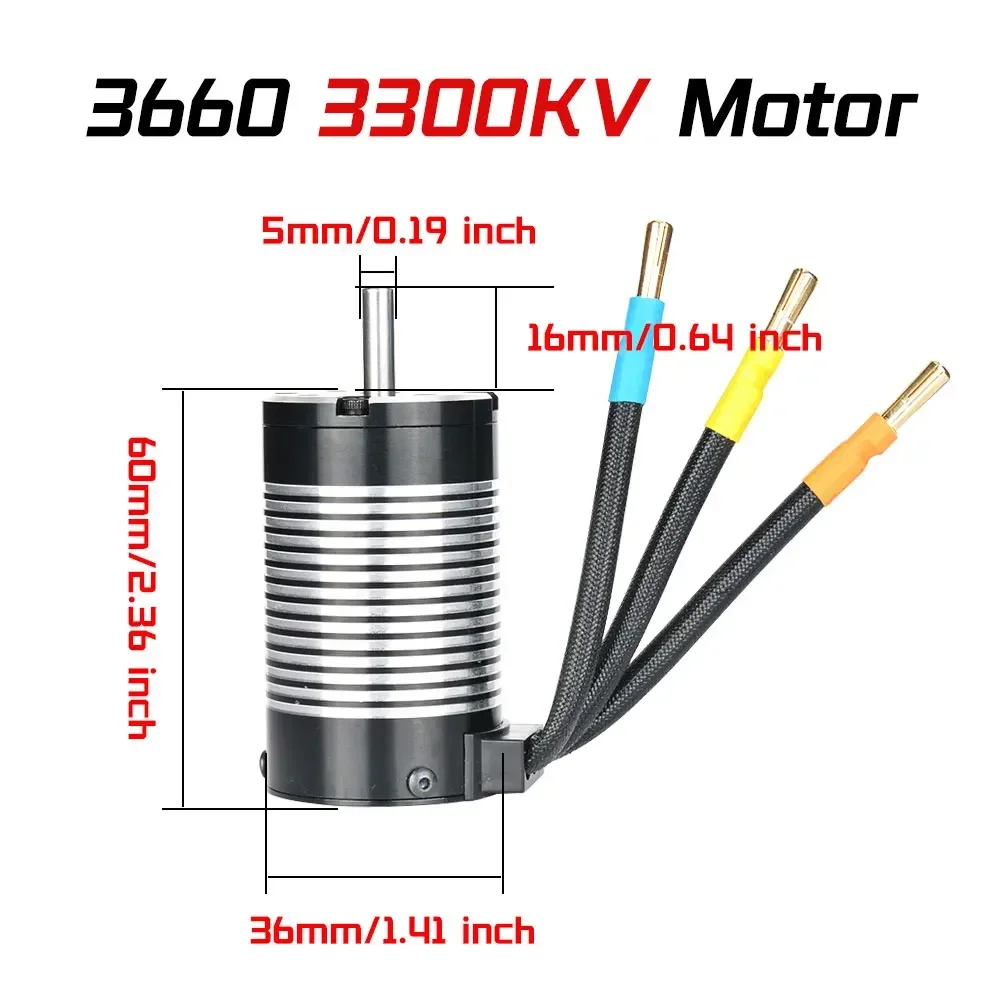 RC Car Motor 3660 3300KV Brushless Motor 5mm Shaft Diameter Motors For 1/10 1/12 RC Buggy Crawler Car RC Boat Airplane