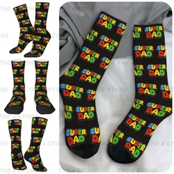 Super Dad High elasticity polyester fiber Men and Women printing Socks,Y2K Leisure Applicable throughout the year Dressing Gift