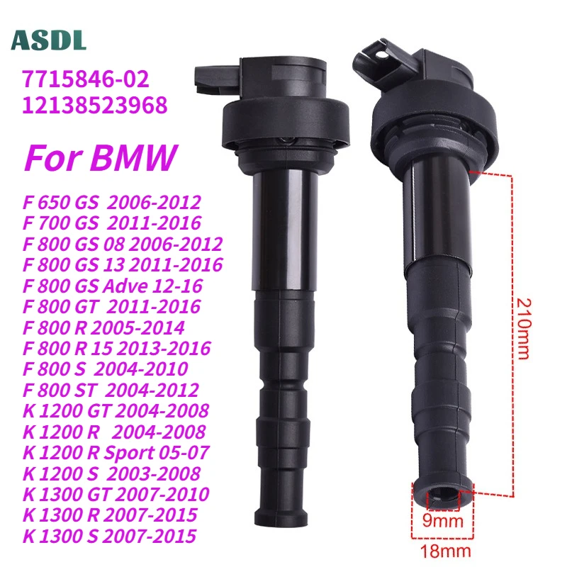 

Motorcycle Ignition Coil Spark Plug Caps Replace For BMW F650GS F700GS F800GS F 800 GS F800GT F800R F800S F800ST K 1200 1300 R S