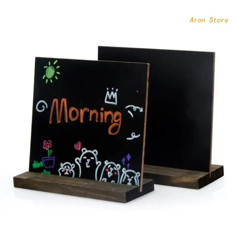 Rustic Chalkboard Desktop Blackboard with Base Message Board Signs for Restaurant Memu Drawing Wedding Table Number