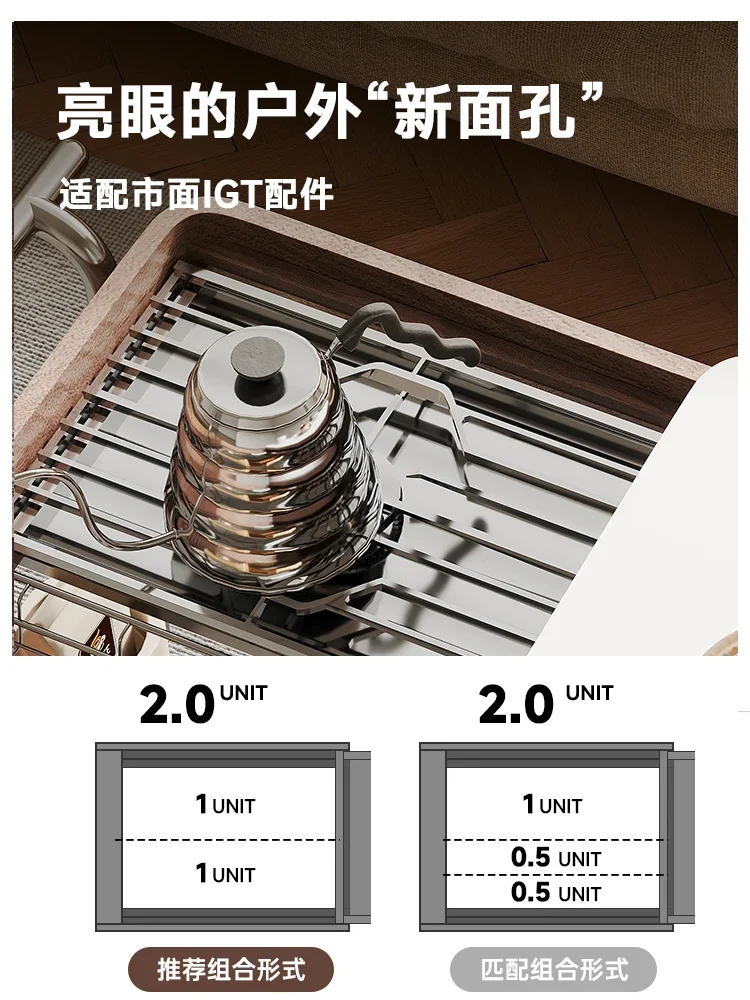 Muyan Club removable living room  board tea table surrounding stove tea making mobile tea cabinet balcony