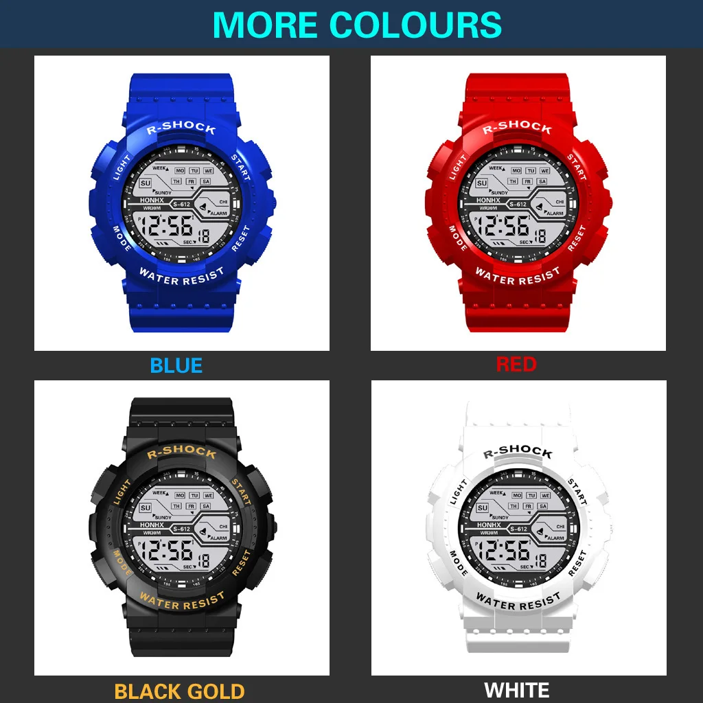 2024 New Digital Multifunction Sports Men’s Wristwatch Waterproof Casual Men Watch for Man Electronic Watches Boys Girls Gift