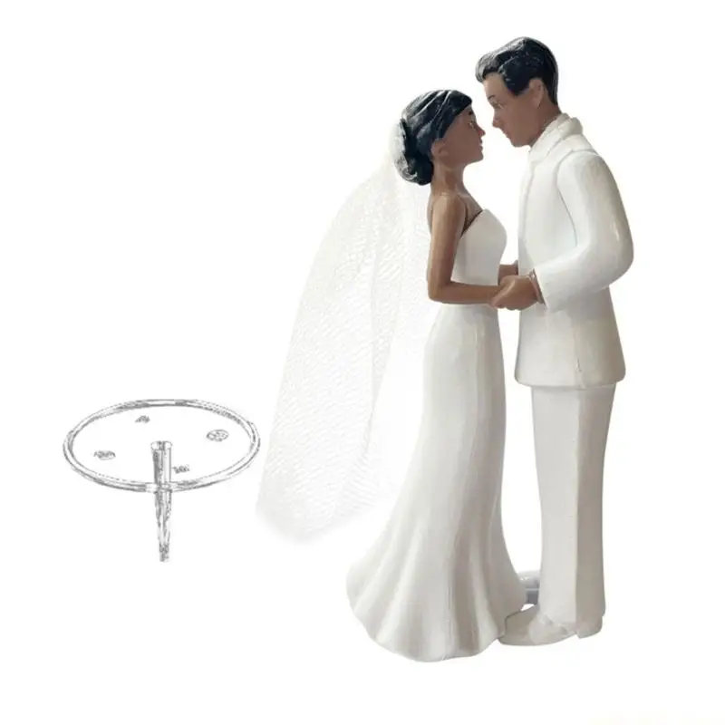 QX2E Plastic Bride And Groom Cake Top Couple Figure Wedding Cake Decoration For Engagements Reception Table Centerpieces