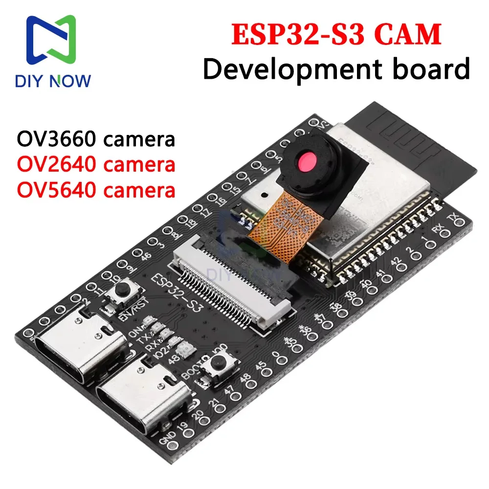 

ESP ESP32-S3 CAM WiFi Bluetooth development board module onboard ESP32-S3 N16R8 dual TYPE-C OV2640 /OV5640/OV3660 Camera
