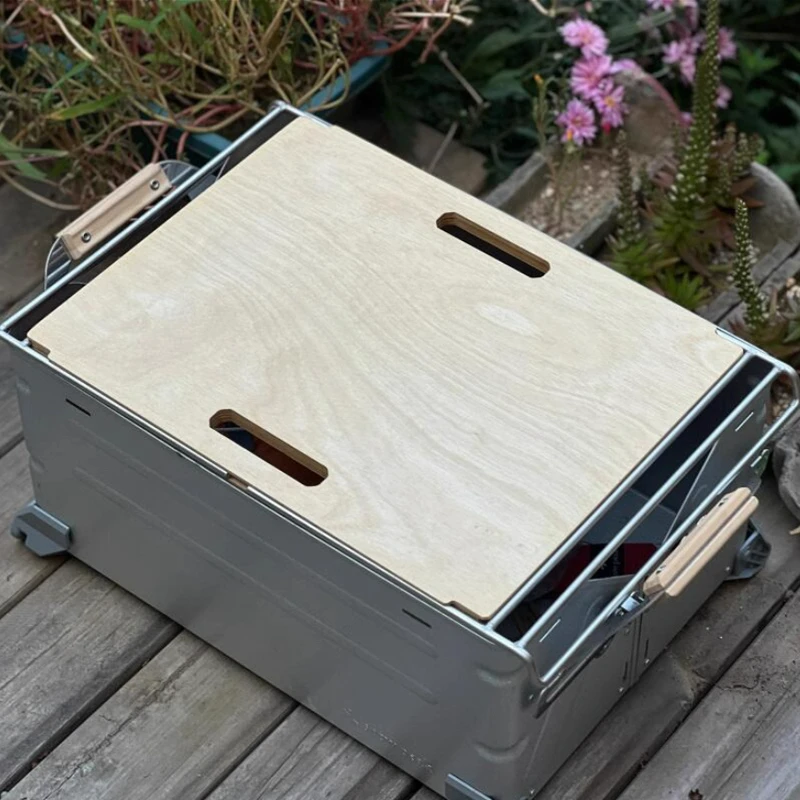 

Кемпинговый ящик для хранения с деревянной крышкой 25/50 л, складной стол, совместимый с аксессуарами для ящиков Snow Peak