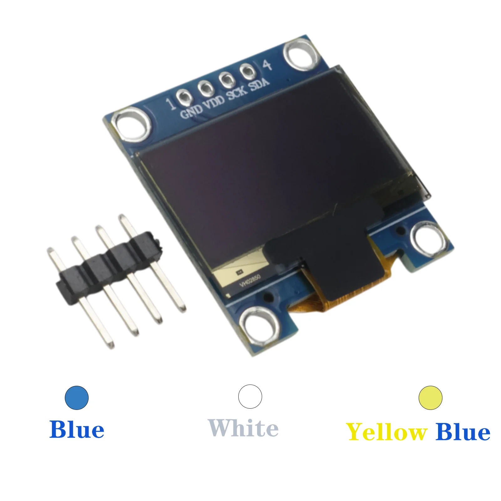 0.96 Inch OLED Display Module I2C IIC Serial 128x64 SSD1306 White Blue 4Pin 3V-5V for Arduino ESP32 STM32 DIY
