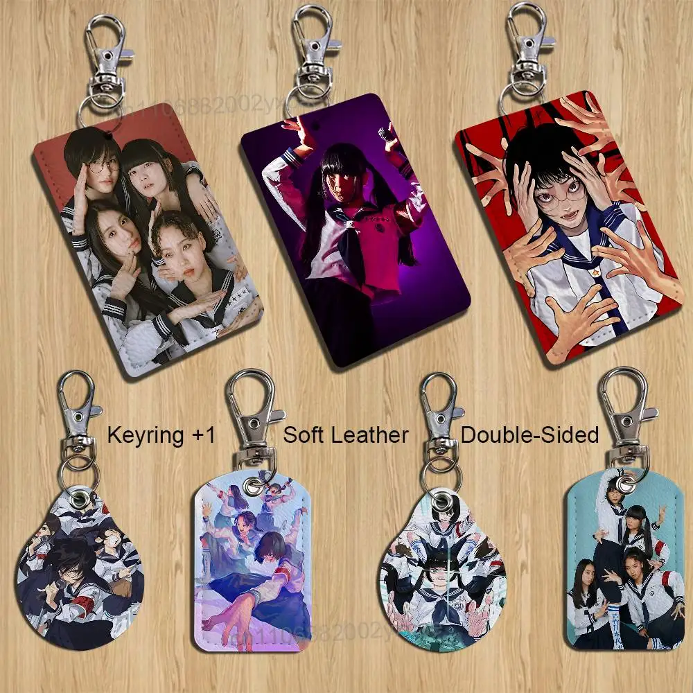 

AG Toryanse ATARASHII GAKKO Rectangle ID Card Case Keychain Access Card Bag Key Tag Ring Leather Card Holder Key Ring Access