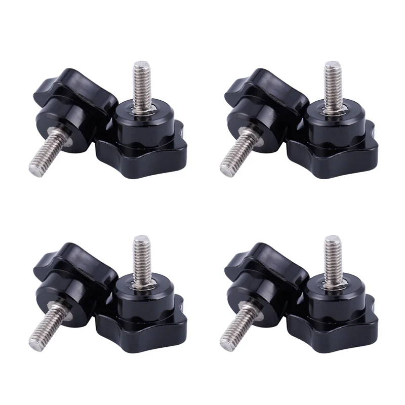 

B03C-M6 X 15Mm Male Thread Screw Star Head Locking Screw Handle Black 8 Pcs