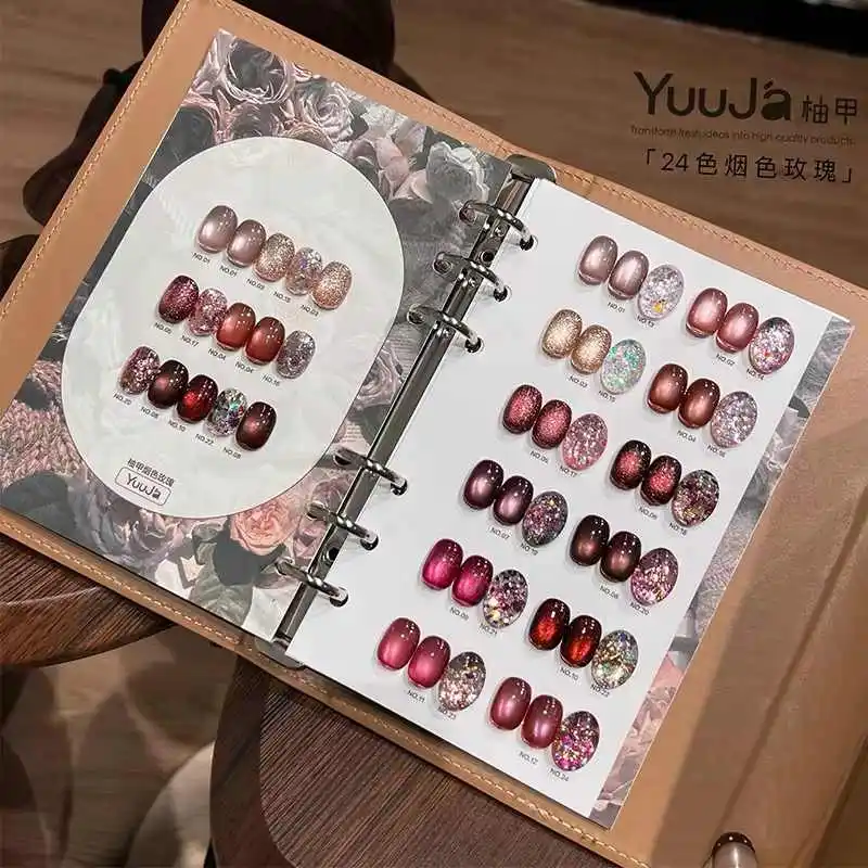 YUUJA 24 Colors Cat Eye Flash Nail Gel Set Long Lasting HEMA-Free TPO-Free Non-Toxic UV Gel for Nail Salon ODM/OEM Wholesale