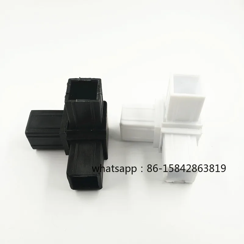 Balcony Guardrail Fittings Corner Joint 25x25 Plastic Tee Square Pipe Connector