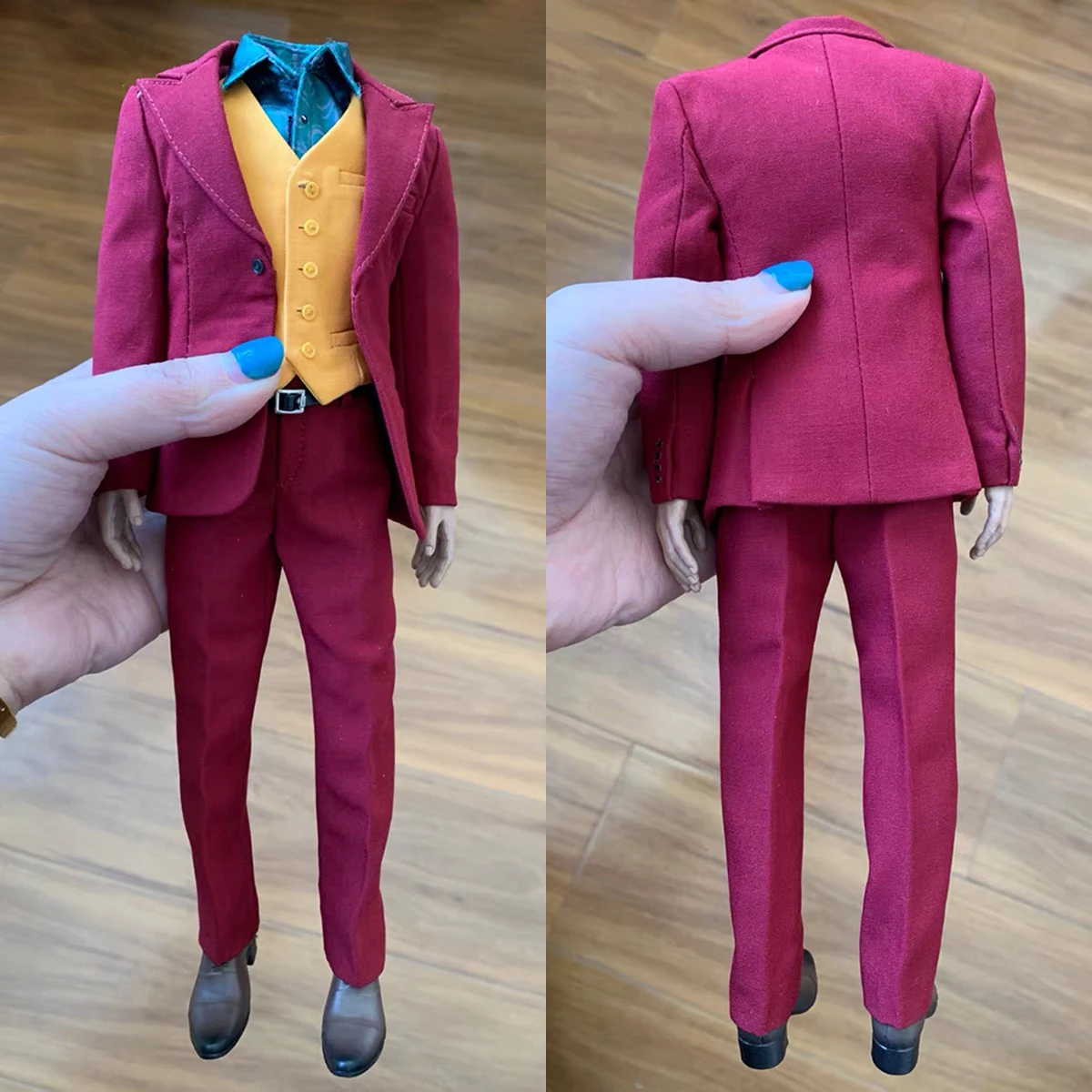 Toy Center CEN-M13 1/6 Comico Set di abbigliamento Abito rosso Gilet giallo Camicia verde Accessori di abbigliamento per bambole Misura 12 ''Action Figure