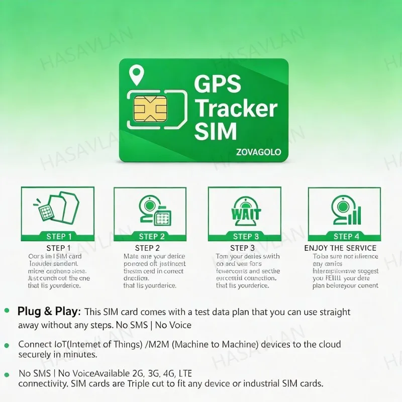 Carte SIM Asia 4G LTE M2M pour appareils GPS – 360 Mo/360 jours, montres intelligentes, colliers pour animaux de compagnie, talkies-walkies, IoT prêt sans contrat