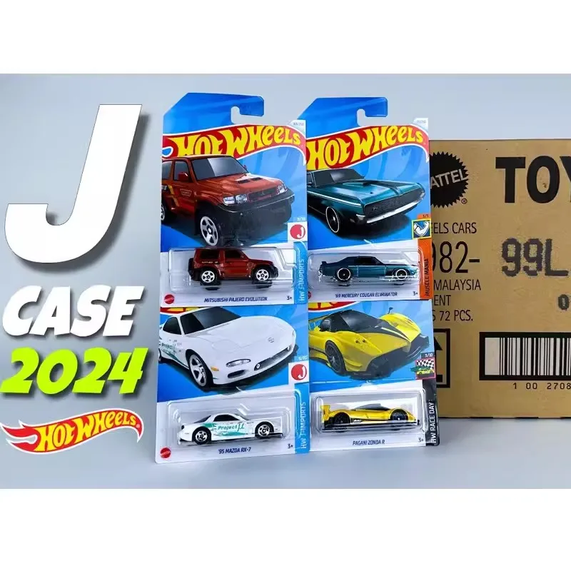 24 J Hot Wheels Car juguetes para niños, modelo de vehículo 1:64 fundido a presión, Let\'s Race, motocicleta Triumph Tiger Mazda Rx7 Mitsubishi