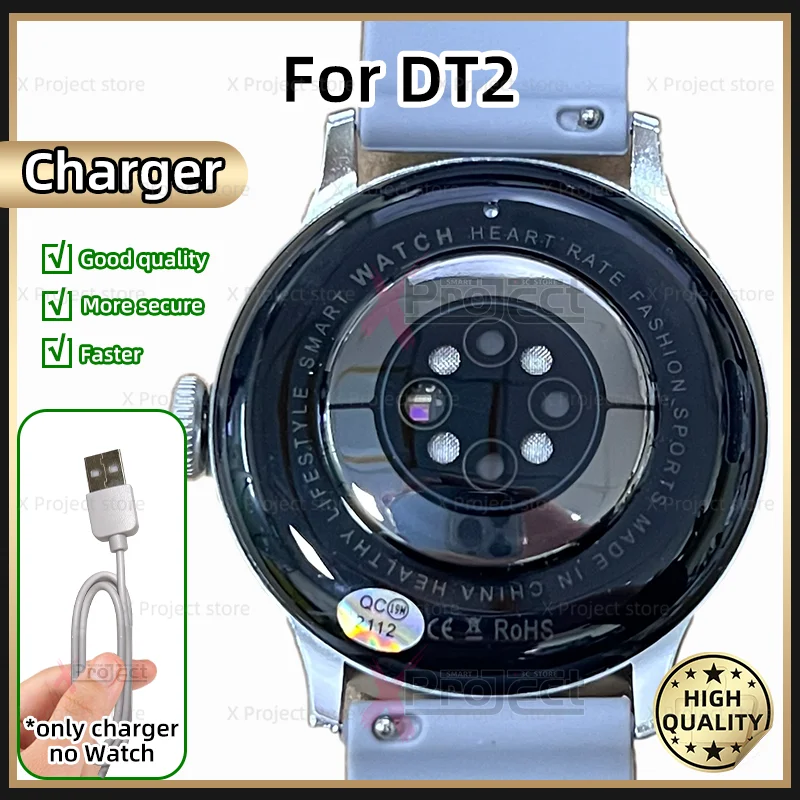 For DT2 Smart Watch Wireless Charger Power Adapter DT3 Smartwatch Wireless Charging Cable Charge EU UK US Plug with Holder