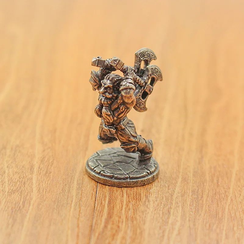 Solide Weiß Kupfer Zwerg Krieger Action-figuren Modell Brettspiel Stück Desktop Auto Innen Miniatur Ornament Zubehör Spielzeug