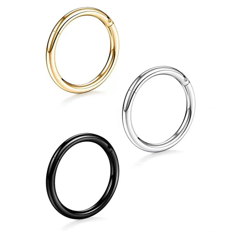 1pcs Surgical Steel Small Nose Rings Body Clips Hoop Tragus Septum Cartilage Piercing Jewelry For Women Men Girl Gift