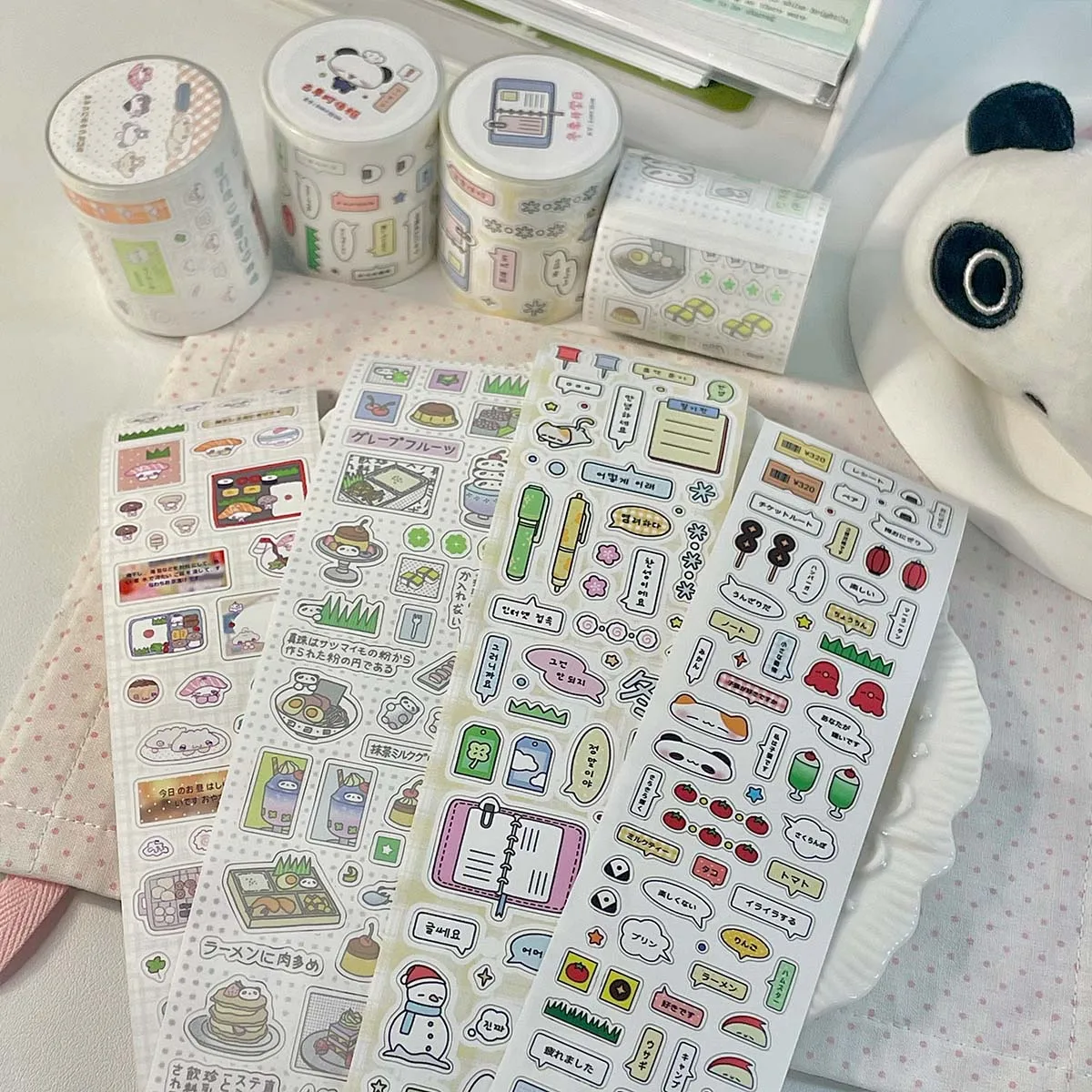 

Kawaii Washi Tapes Cute Doodle Sticker Tapes Dialog Stamp Sticker Roll Deco Scrapbook Journal Decor Supplies