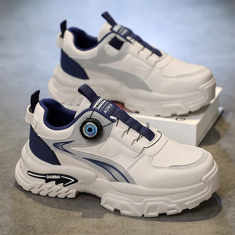 

2025 Autumn New Men's Versatile High-Top Trendy Thick-Soled Running Shoes Breathable Casual Trendy Shoes