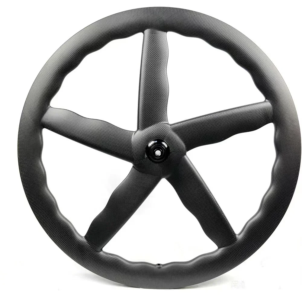 

700C Carbon Bicycle 5 Spokes Wheelset Road/Track Fixed Gear Bike Wheels 28mm Wide Tubeless/Tubular Racing Five Spokes Wheel