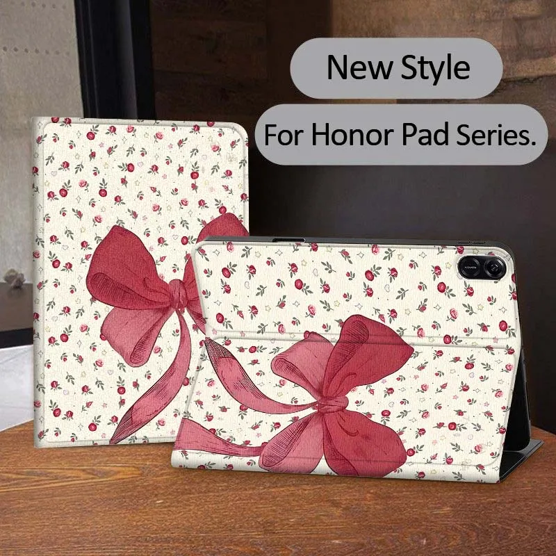 

Floral Bowknot Pattern For Honor Magic Pad 6 7 X8 V6 V7 Pro V8 X9 8 V8 9 13 X8a 2 V9 GT X9a X9 GT2 13.3 Inch Tablet Case