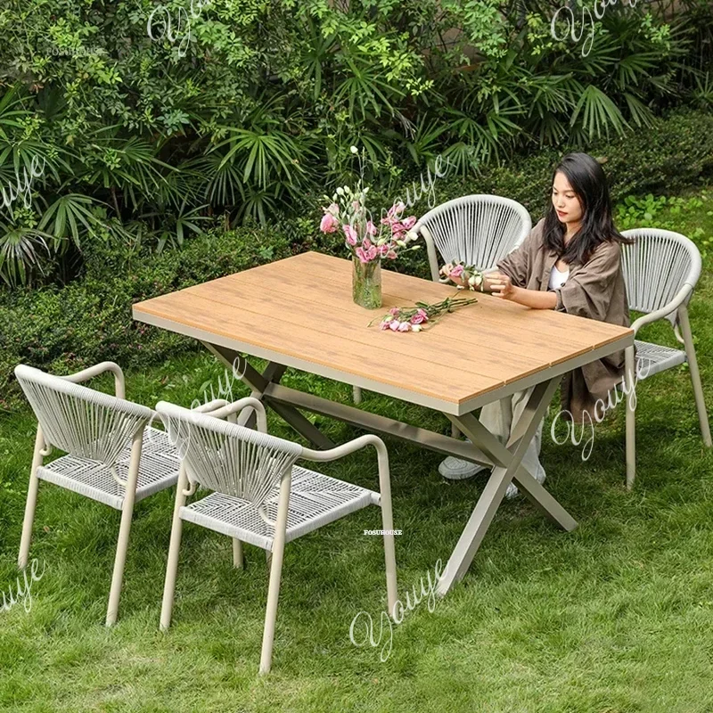 

Nordic Garden Furniture Sets Hotel Outdoor Chairs Tables Creative Waterproof Sun Protection Outdoor Patio Furniture Outdoor Set