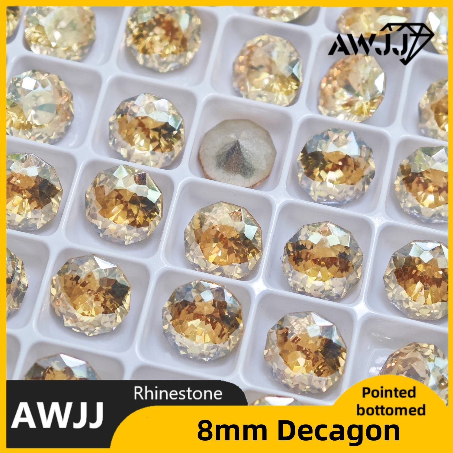 슈퍼 플래시 골든 팬텀 샴페인 모든 모양의 뾰족한 바닥 장식 보석 최고 품질의 네일 쥬얼리 액세서리