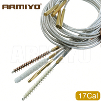 Armiyo New .17Cal 4.5mm Gun Bore Cleaning Brush Brass Patch Holder Barrel Mop Cotton Kit 3mm Dia Durable Iron Wire Draw Cable