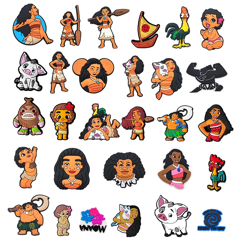 Disney Moana Brave Girl Shoe Charms 5-100PCS DIY Craft Accessories for Kids &Birthday Gifts & Xmas Favors"（High-Quality）