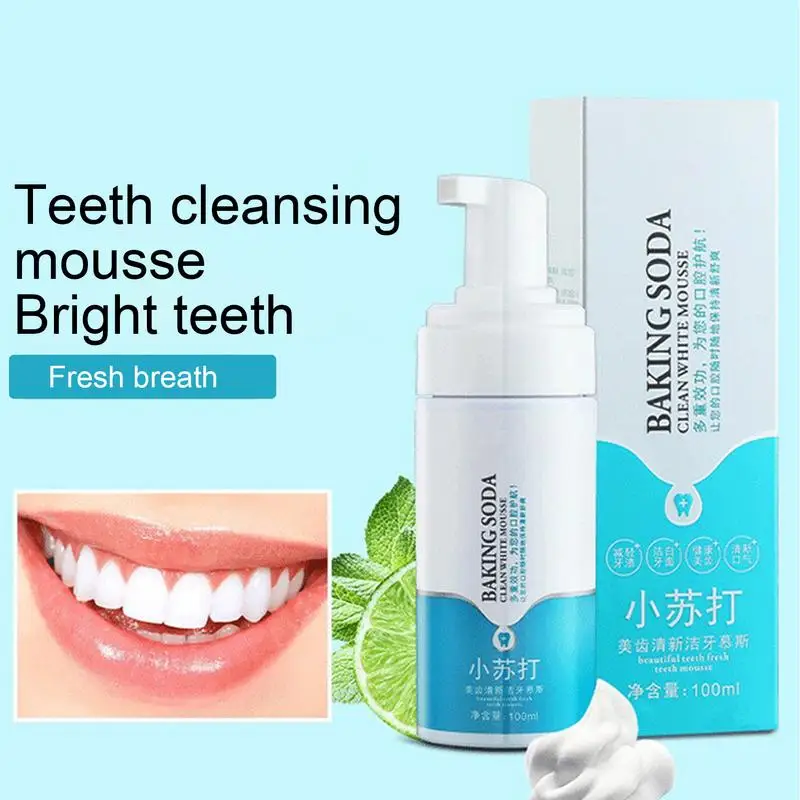 Foam Tooth Paste 100ml Tooth Mousse With Baking Soda Colour Corrector Mousse Portable Teeth Care Supplies For Women With