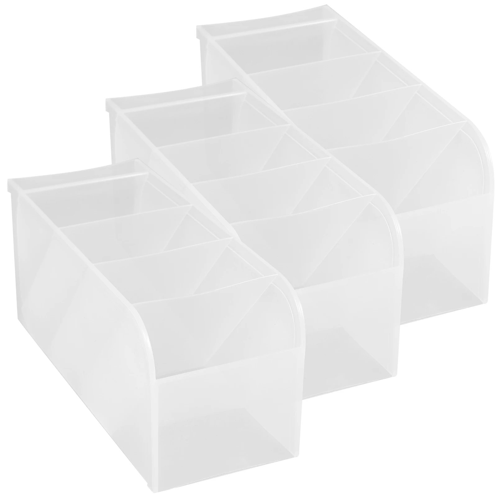 

3Pcs Vertical Pen Organizer Multi Compartments Desk Pen Holder Pencil Storage Makeup Brush Holder Pencil Cup Desktop Organizers