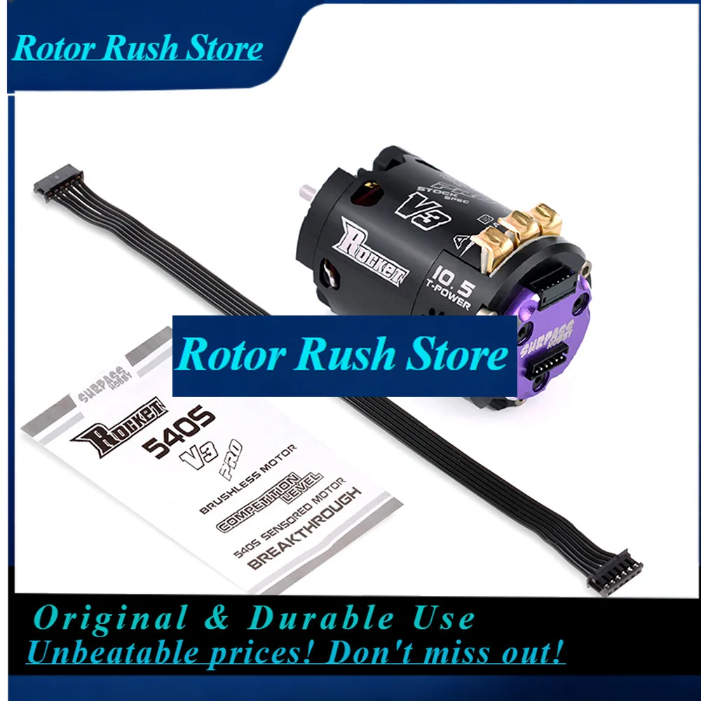 RoRuSSurpass Hobby Rocket 540 V3 2-Pole Dual Sensor Port Brushless Motor For Modified Competition 1/10 1/12 F1 RC Drift Car