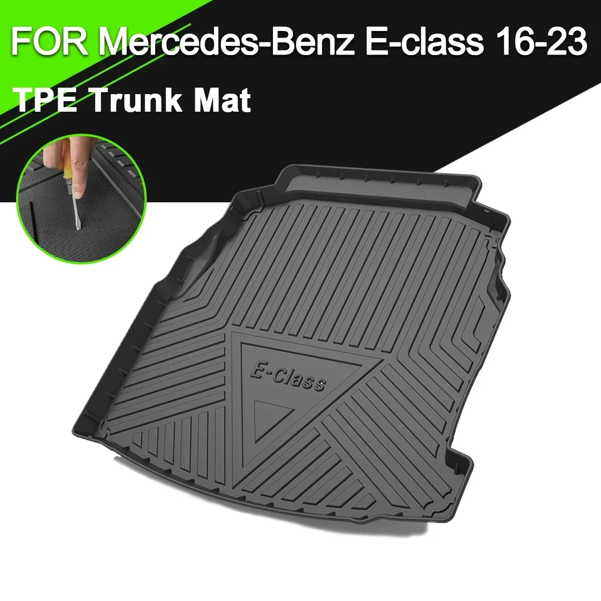 

For Mercedes-Benz E Class 2016-2023 Car Rear Trunk Cover Mat TPE Waterproof Non-Slip Rubber Cargo Liner Accessories