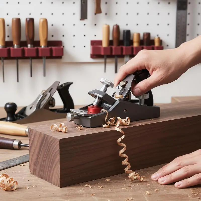 Adjustable Aluminum Alloy Hand Plane With Precision Knobs Steel Blade For Woodworking DIY Furniture Projects
