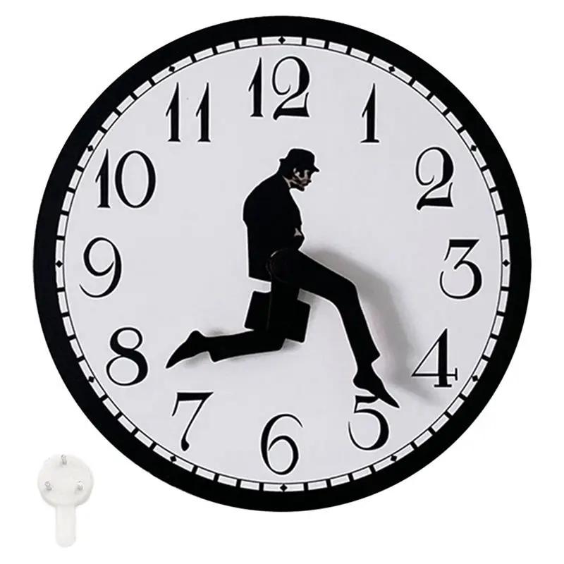 DT39 Walks Clock Silly Walk Wall Clock, Funny Unique Clocks Unusual Wall Decor, Novelty Home Decor for Bedroom Kitchen Living
