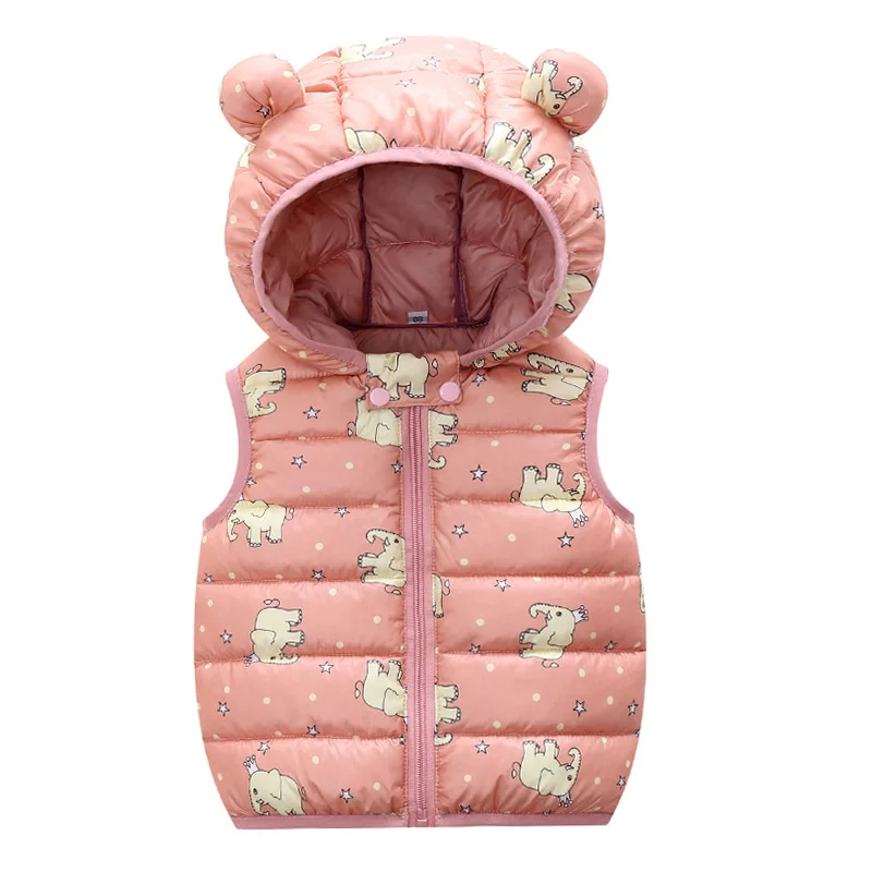 Autumn Winter Children Warm Down Vest Baby Cotton Waistcoat Kids Outerwear Vest Children Clothing Boys Girls Hooded Jackets Coat