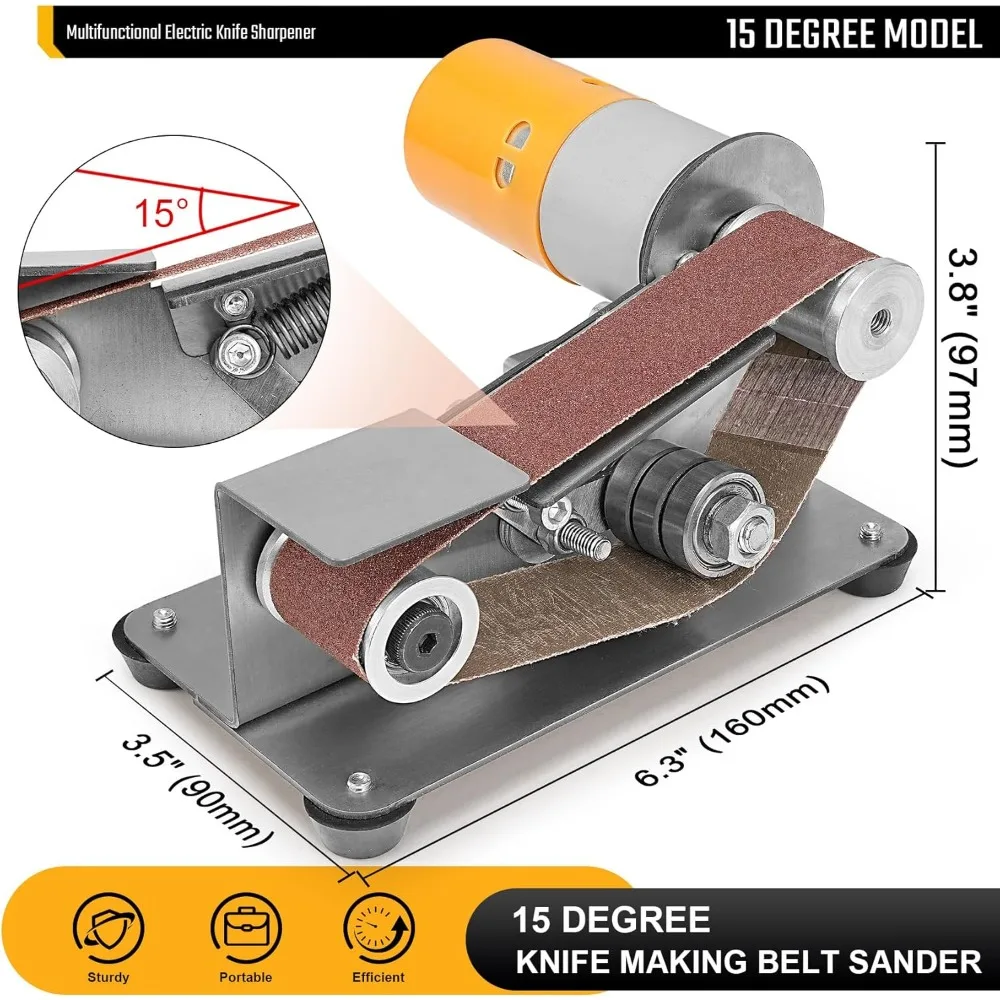 Multi-function electric knife with 7 adjustable speed belt sharpening system - for hunting, serrated and kitchen knives