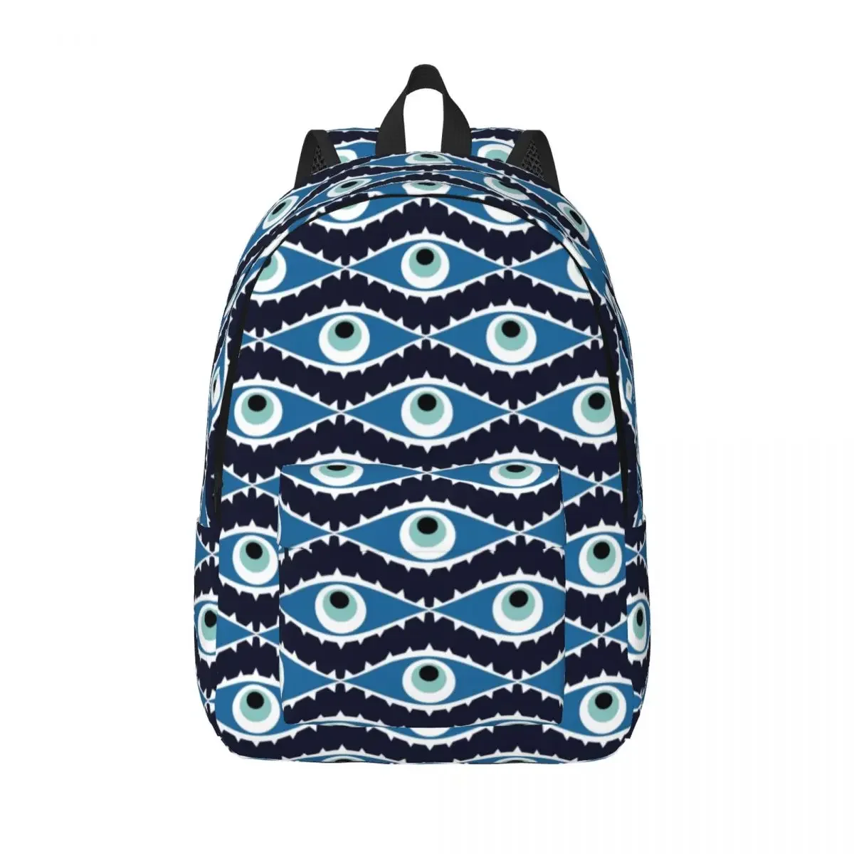 

Greek Evil Eye Travel Canvas Backpack School Laptop Bookbag Mediterranean Nazar Lucky Charm College Student Daypack Bags