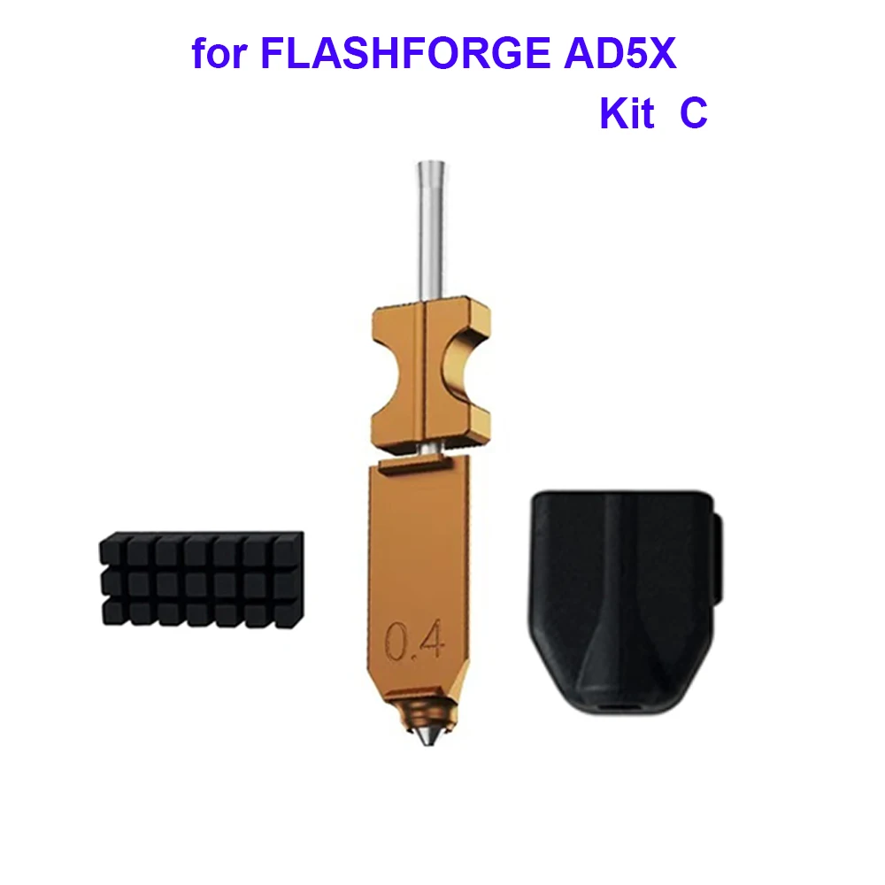 

Upgraded Flashforge AD5X Multiple Sizes 0.25/0.4/0.6MM Hotend Nozzle brush Silicone Cover Kit for Quick Detachable Nozzle