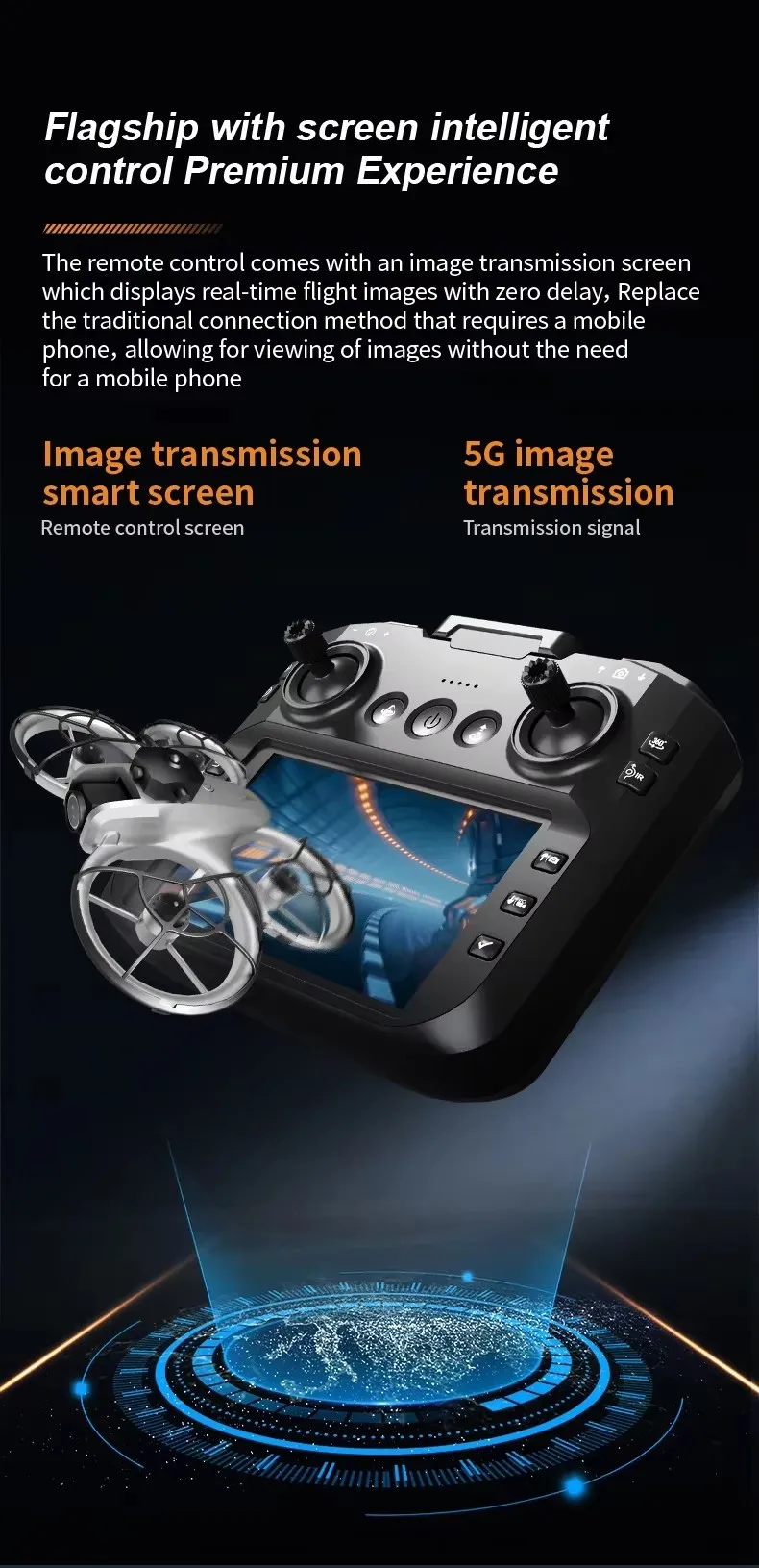 4.3-inch Large Screen Drone 8K ESC Dual Camera Dron Brushless Quadcopter Intelligent Obstacle Avoidance Screen Drone Aircraft