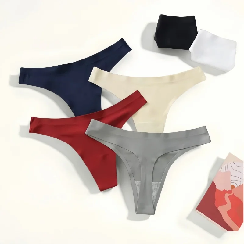 1Pc Perizoma in seta di ghiaccio ultrasottile Mutandine da donna Biancheria intima senza soluzione di continuità Mutandine sportive sexy Perizoma a vita bassa Mutande solide femminili